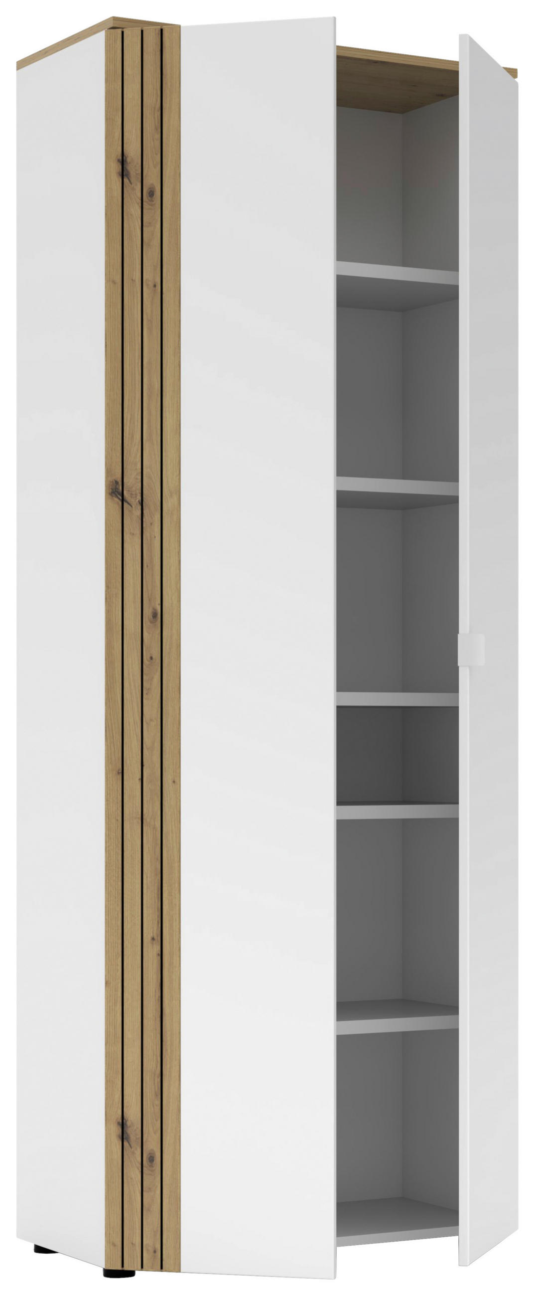 AKTENSCHRANK Weiß, Eiche Artisan  - Weiß/Eiche Artisan, KONVENTIONELL, Holzwerkstoff (75/198/38cm) - Voleo