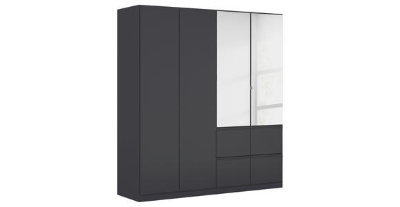 KLEIDERSCHRANK 4-türig Grau  - Silberfarben/Grau, Trend, Holzwerkstoff/Kunststoff (181/197/54cm) - Xora