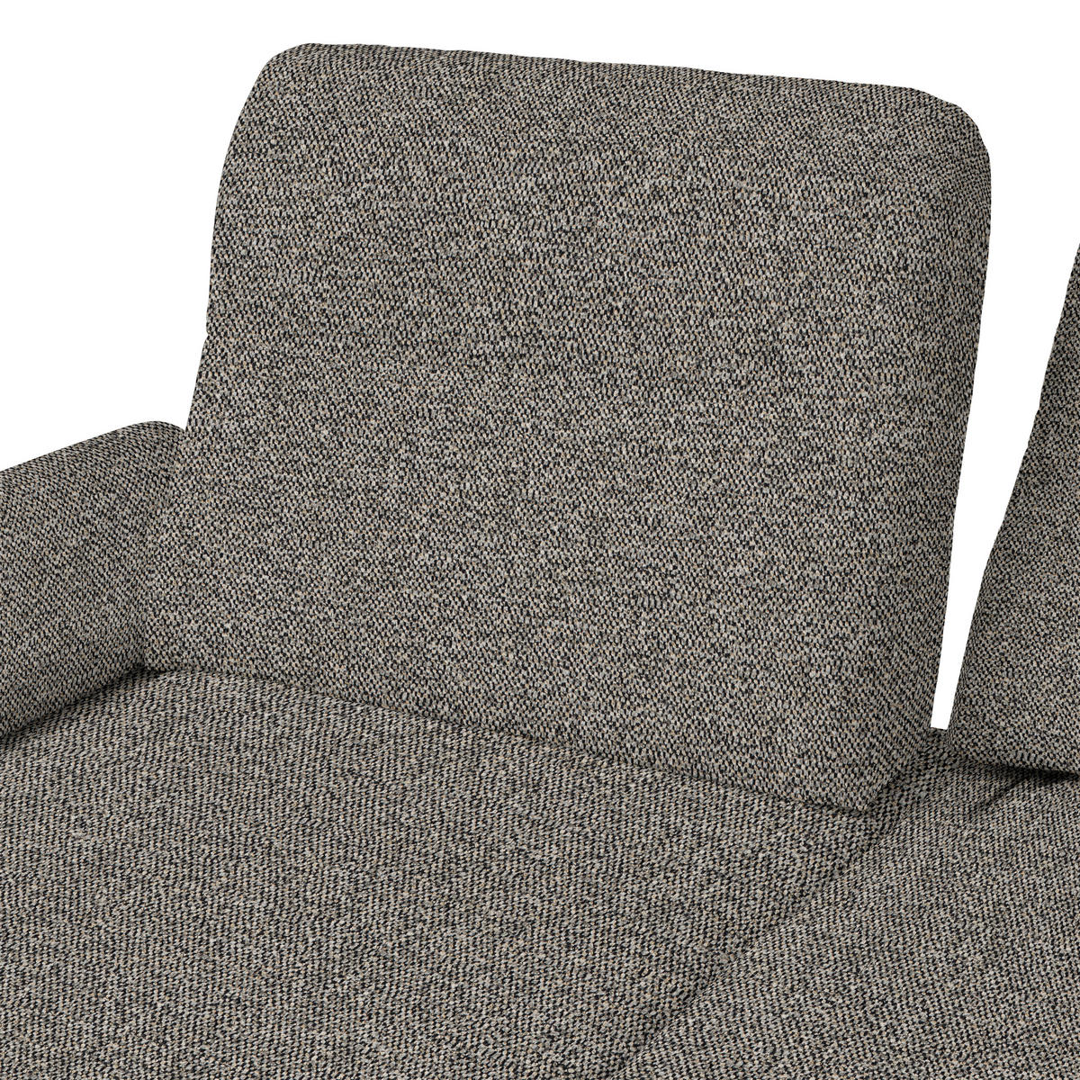 ECKSOFA in Chenille, Flachgewebe Hellbraun  318/165 cm  - Hellbraun/Schwarz, Design, Textil/Metall (318/165cm) - Xora