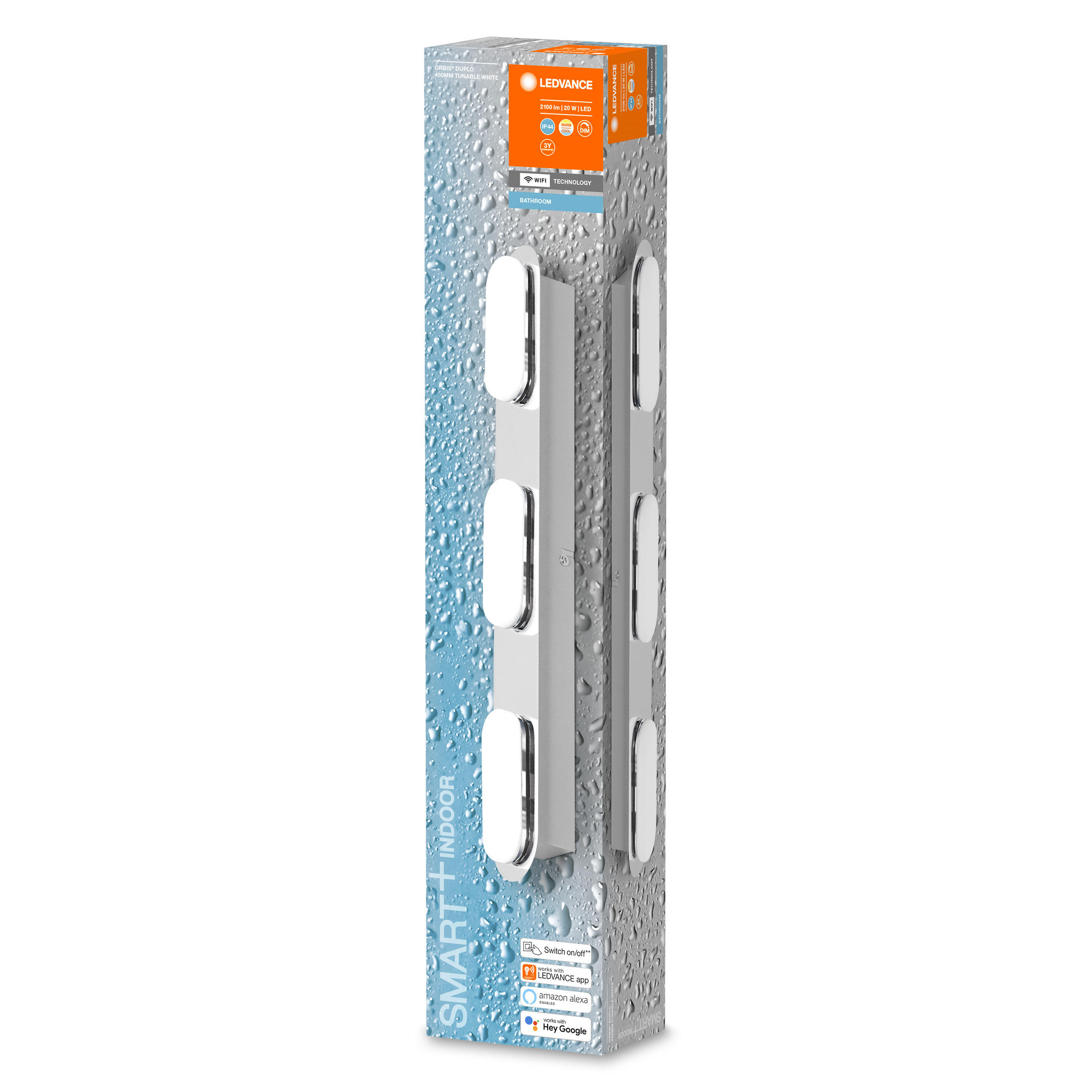 LED-WANDLEUCHTE Smart+ Wall Orbis Duplo 44,5/6/5,8 cm   - Silberfarben, Design, Kunststoff (44,5/6/5,8cm) - Ledvance