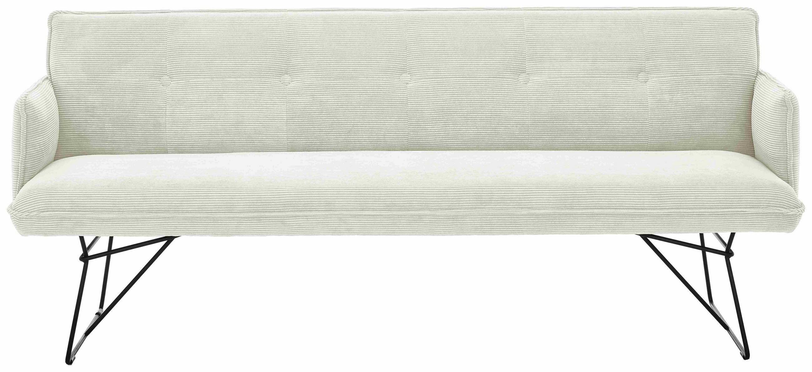 SITZBANK 212/89/70 cm  in Weiß  - Schwarz/Weiß, Design, Textil/Metall (212/89/70cm) - Pure Home Lifestyle