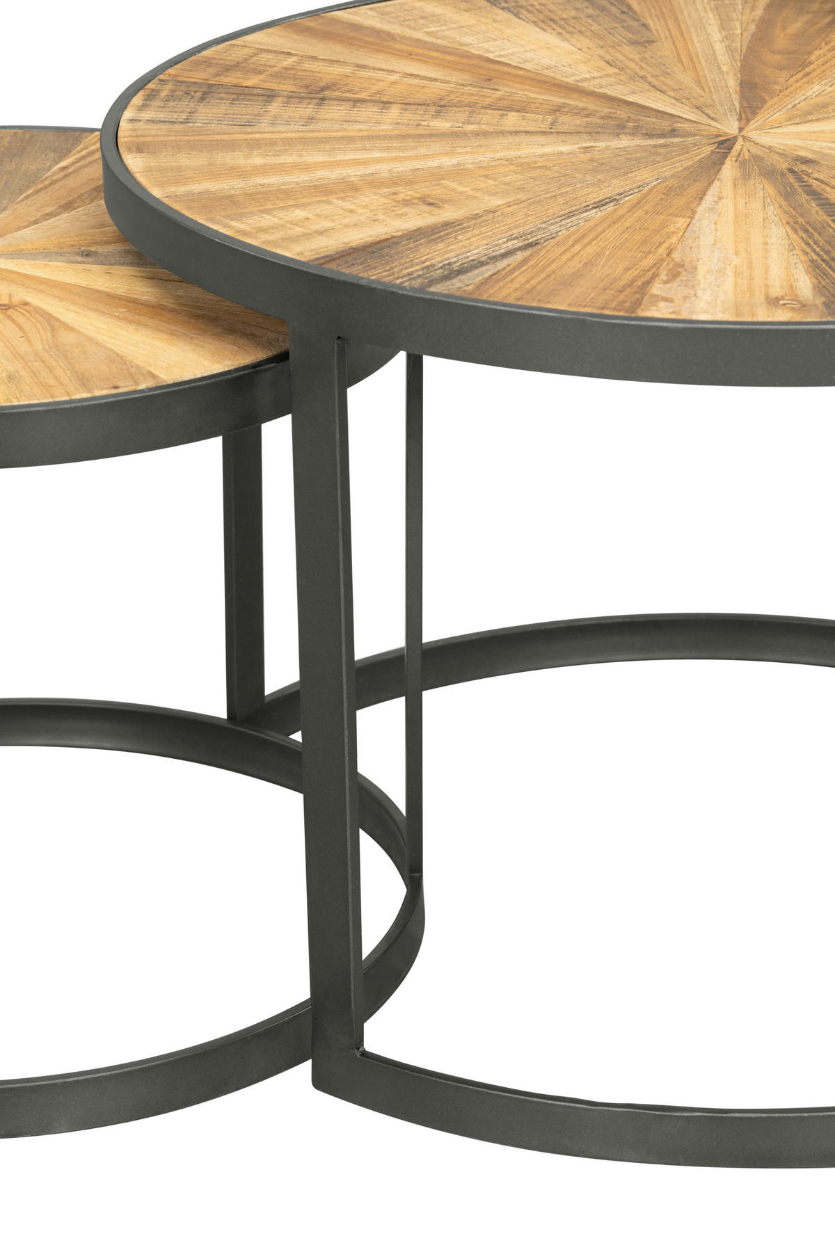 COUCHTISCHSET in Holz, Metall, Holzwerkstoff 45-60/45-60/35-40 cm  - Schwarz/Naturfarben, KONVENTIONELL, Holz/Holzwerkstoff (45-60/45-60/35-40cm) - Livetastic