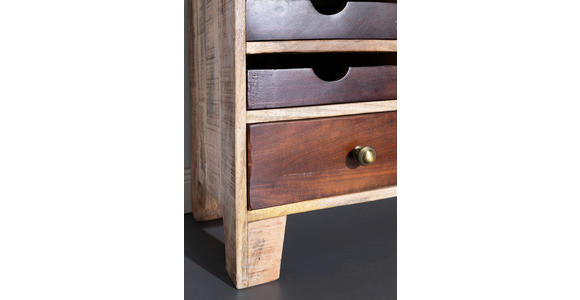 SIDEBOARD  in 114/80/39 cm  - Dunkelbraun/Messingfarben, Design, Holz/Metall (114/80/39cm) - Landscape