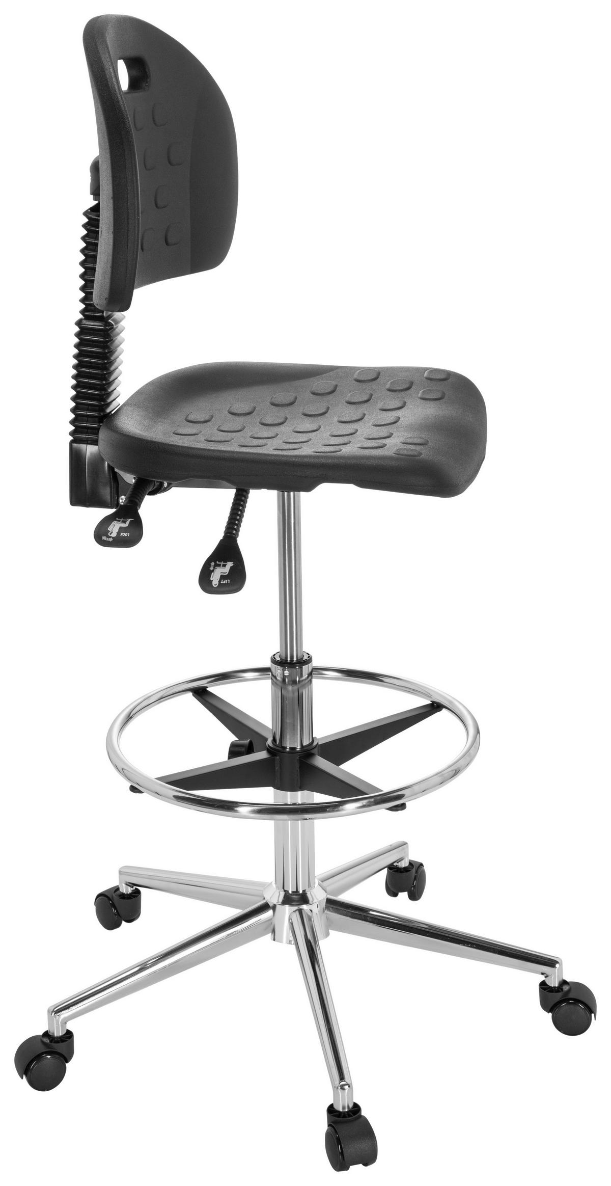DREHSTUHL Schwarz  - Silberfarben/Schwarz, Basics, Kunststoff/Metall (45/91/61cm) - MID.YOU