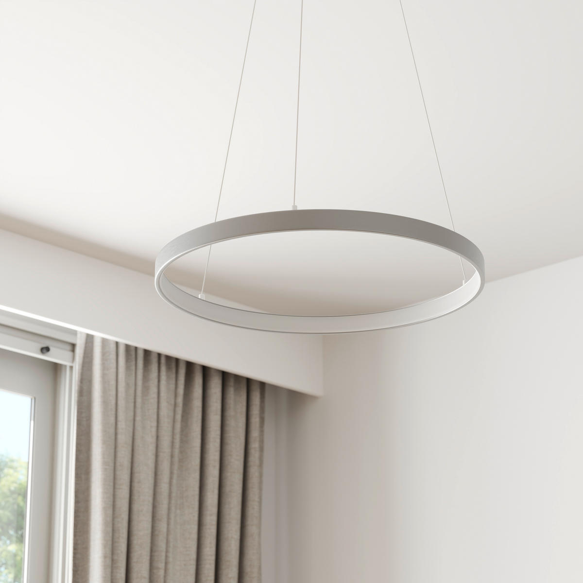 LED-PENDELLEUCHTE 57/180/200 cm   - Alufarben, Design, Kunststoff/Metall (57/180/200cm) - Paul Neuhaus