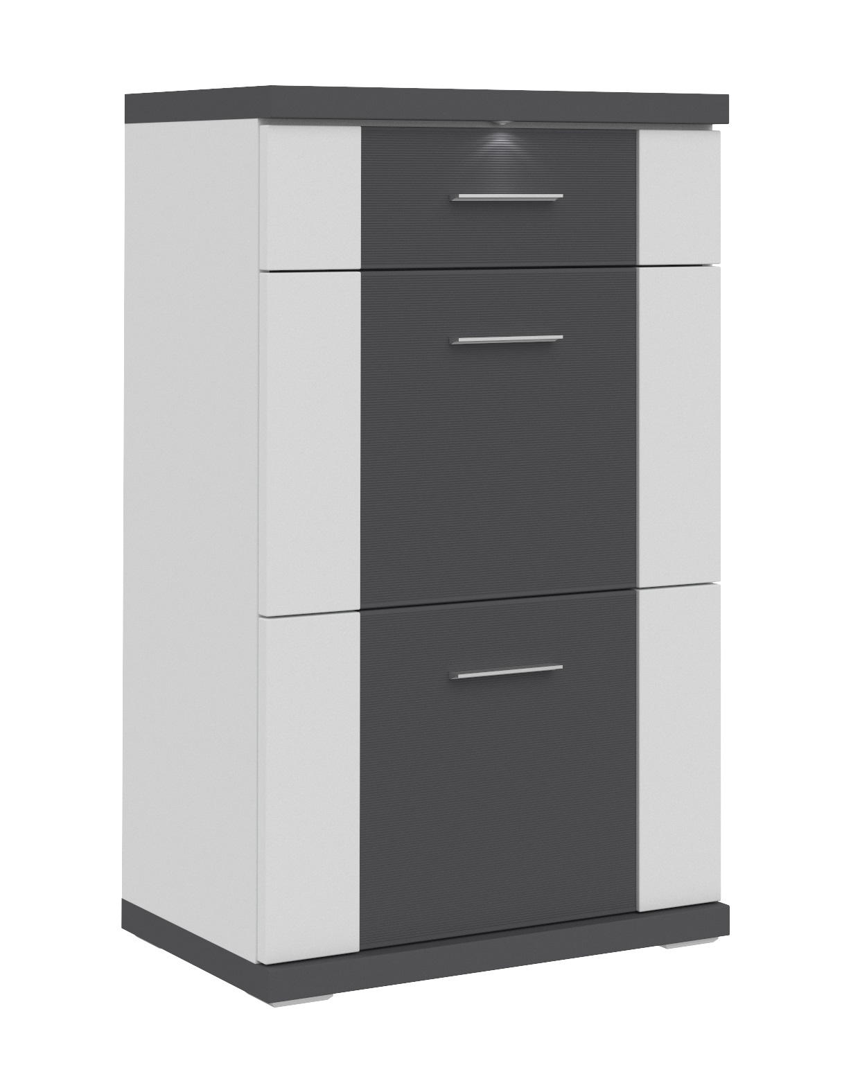 KOMMODE in 65/107/42 cm - Chromfarben/Graphitfarben, Design, Holzwerkstoff/Kunststoff (65/107/42cm) - Xora