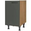 SPÜLENUNTERSCHRANK 45/87/56 cm  in Grün, Eichefarben  - Eichefarben/Schwarz, MODERN, Holzwerkstoff/Metall (45/87/56cm) - Nobilia