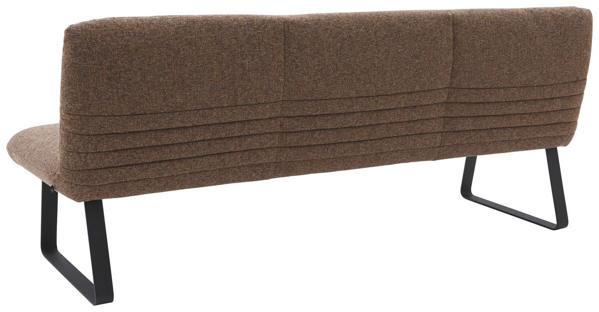 SITZBANK in Metall, Textil Graubraun  - Graubraun/Schwarz, Design, Textil/Metall (221/90/70cm) - Dieter Knoll