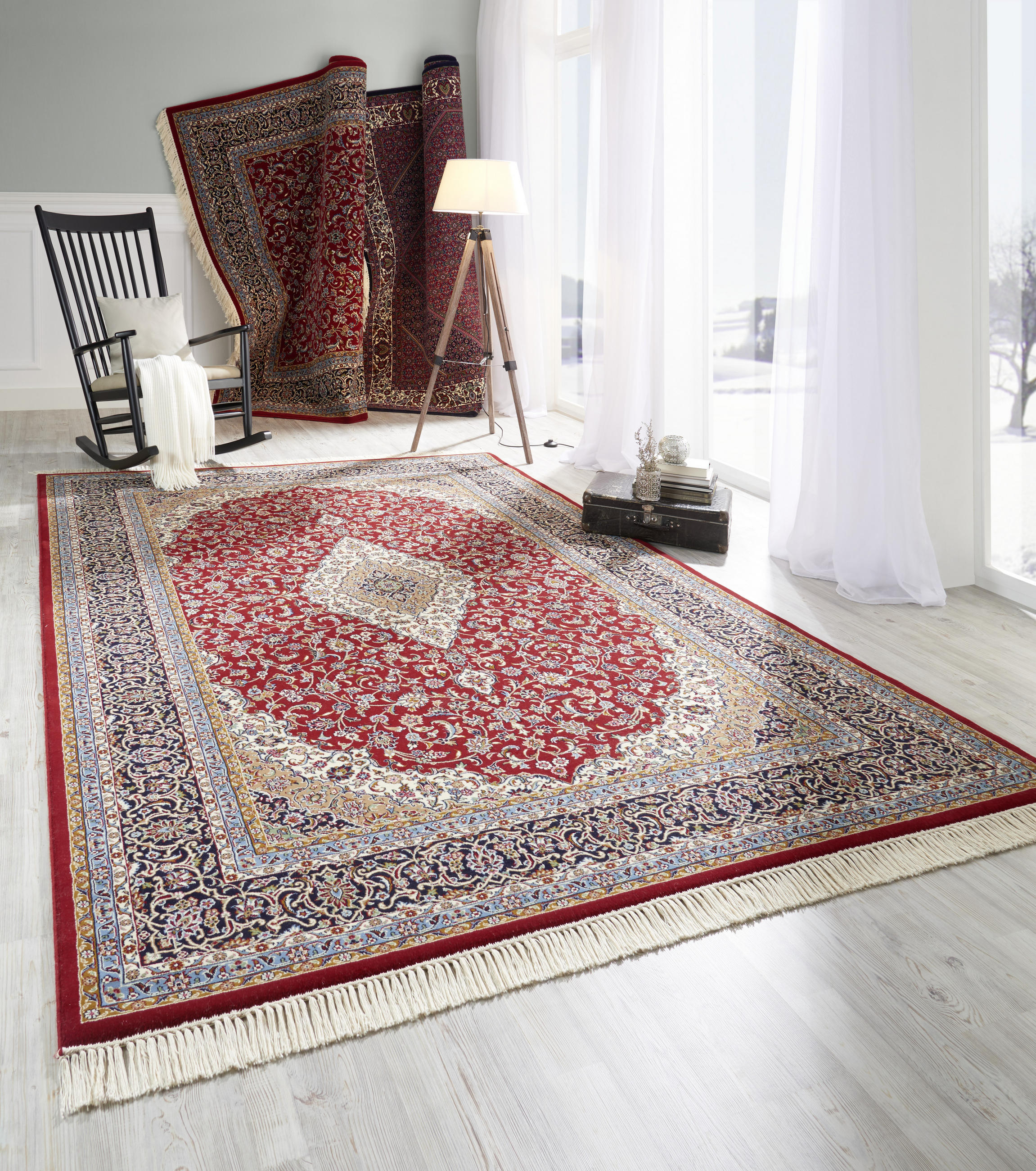 SZŐTT SZŐNYEG  Isatis Keshan rot  - piros, Lifestyle, textil (125/200cm) - Cazaris