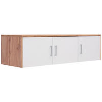 AUFSATZSCHRANK 157/43/54 cm  in  - Silberfarben/Eiche Wotan, Basics, Holzwerkstoff/Kunststoff (157/43/54cm) - Xora
