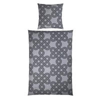 BETTWÄSCHE TIJN Satin 155/220 cm  - Anthrazit/Hellgrau, Design, Textil (155/220cm) - Novel