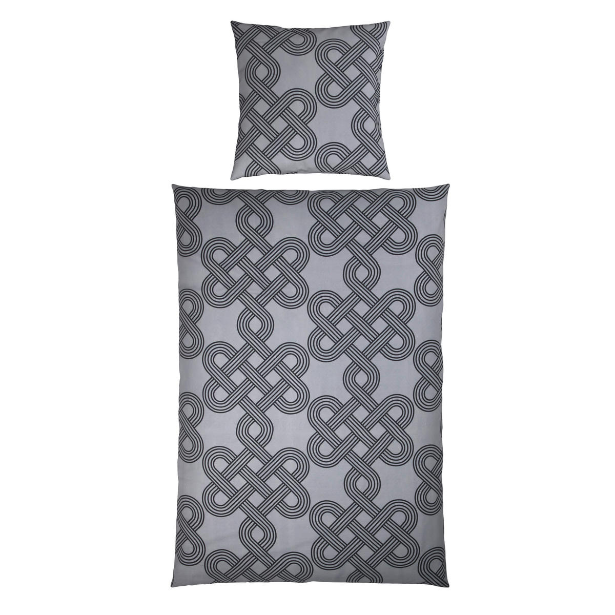 BETTWÄSCHE TIJN Satin 155/220 cm  - Anthrazit/Hellgrau, Design, Textil (155/220cm) - Novel