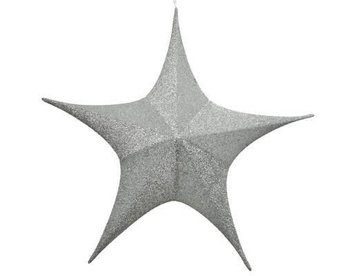 OKRASNA ZVEZDA - srebrne barve, Basics, umetna masa (135cm)