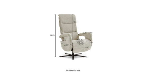 RELAXSESSEL Dieter Knoll Chenille    - Hellgrau/Schwarz, Design, Textil/Metall (71/110/83cm) - Dieter Knoll