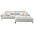 ECKSOFA Badia in Flachgewebe Creme  296/207 cm  - Creme/Schwarz, Design, Textil/Metall (296/207cm) - Dieter Knoll