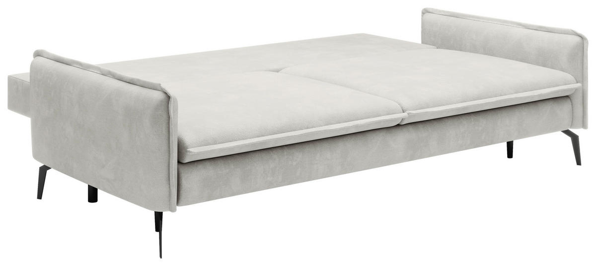 SCHLAFSOFA in Chenille Creme  - Creme/Schwarz, KONVENTIONELL, Textil/Metall (223/89/107cm) - Carryhome