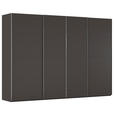 SCHWEBETÜRENSCHRANK  in Graphitfarben  - Chromfarben/Graphitfarben, Design, Holzwerkstoff/Metall (316/223/68cm) - Novel