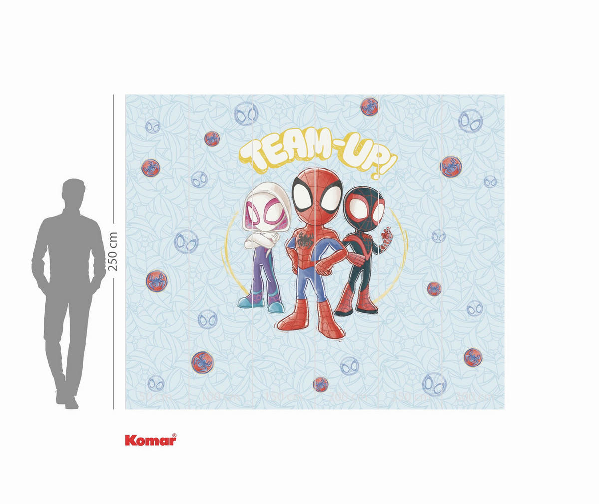 FOTOTAPETE SPIDEY AND HIS AMAZING FRIENDS  - Blau, Design, Textil (300/250cm) - Marvel