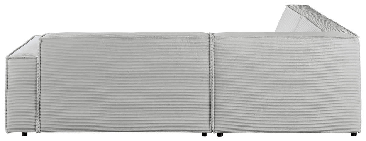 ECKSOFA in Cord Grau  224/254 cm  - Schwarz/Grau, KONVENTIONELL, Kunststoff/Textil (224/254cm) - Hom`in