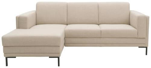 ECKSOFA Beige Webstoff  - Beige/Schwarz, Design, Textil/Metall (214/146cm) - LOOKS by W.Joop