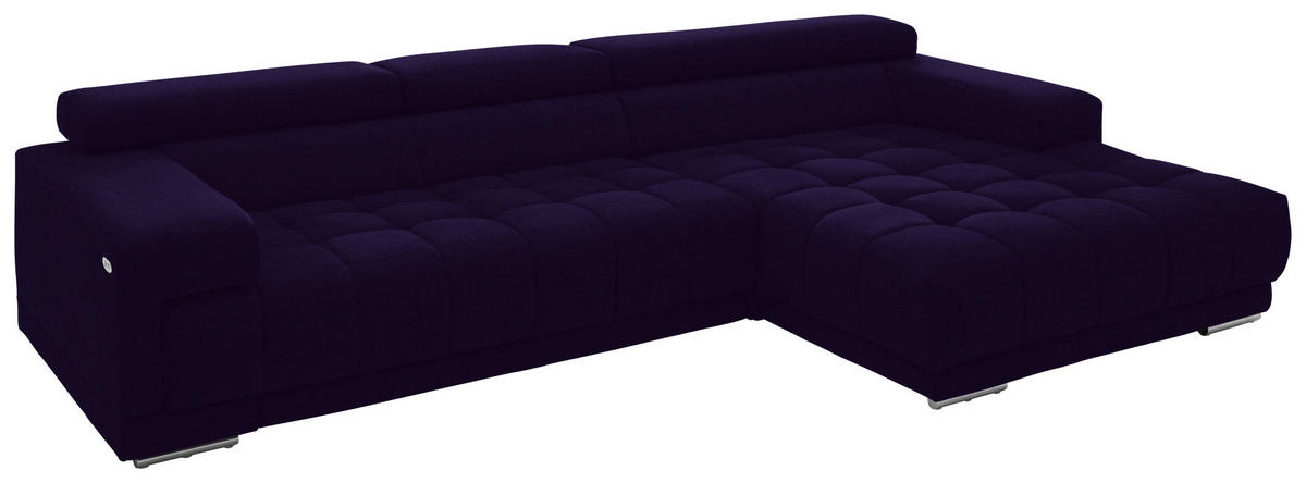 ECKSOFA  in Mikrofaser Violett  335/190 cm  - Silberfarben/Violett, Design, Textil/Metall (335/190cm) - Beldomo Speed