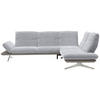 ECKSOFA in Flachgewebe Grau  - Edelstahlfarben/Grau, Design, Textil/Metall (277/209cm) - Koinor