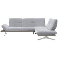 ECKSOFA in Flachgewebe Grau  277/209 cm  - Edelstahlfarben/Grau, Design, Textil/Metall (277/209cm) - Koinor