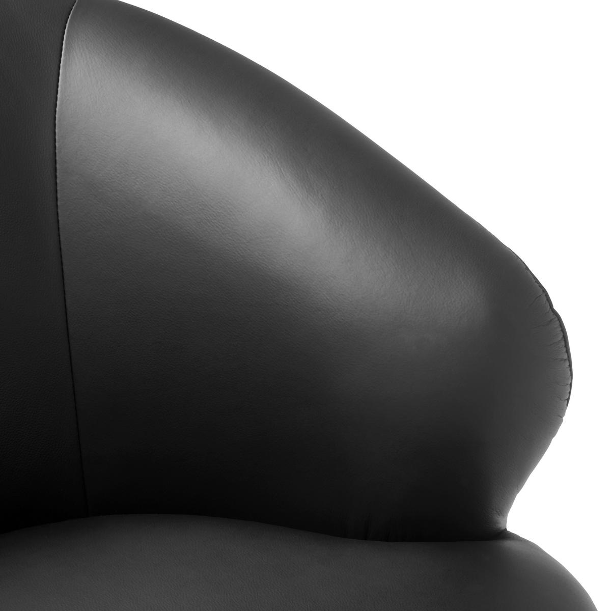 FOTEL - fekete, Design, bőr/fém (80/76,5/80cm) - MID.YOU