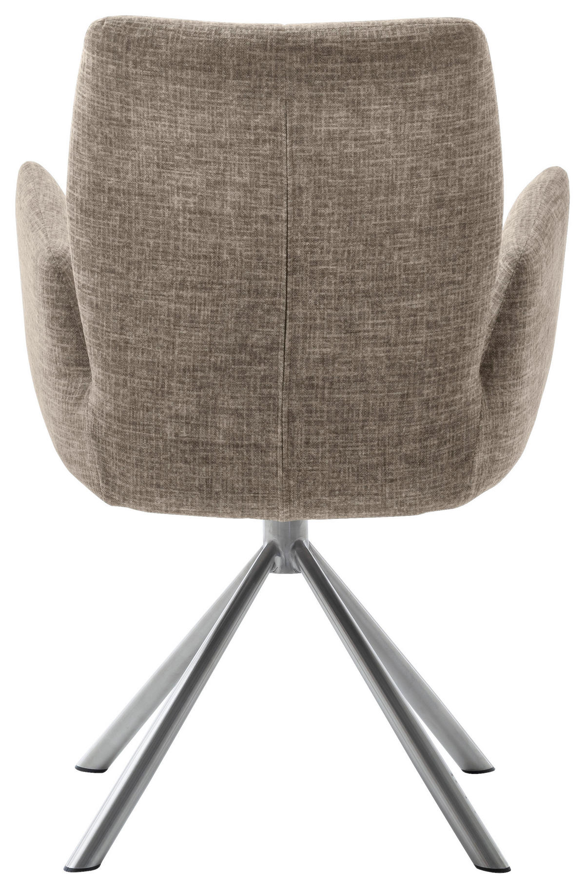 ARMLEHNSTUHL  in Edelstahl Flachgewebe  - Edelstahlfarben/Cappuccino, Design, Textil/Metall (60/87/61cm) - Novel