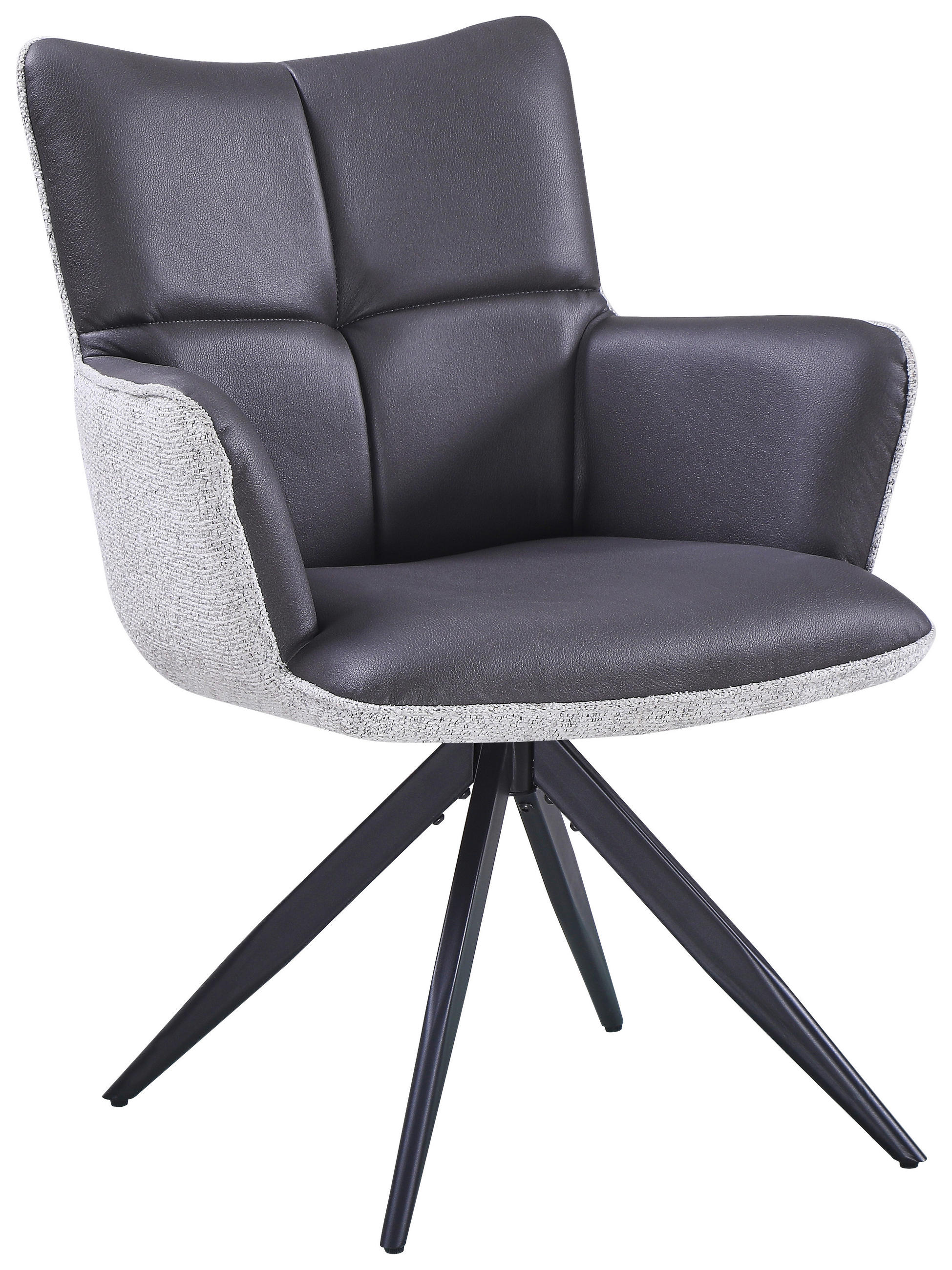 STOLICA S NASLONOM ZA RUKE  smeđa, crna, svijetlo siva  metal, tekstil      - svijetlo siva/smeđa, Moderno, metal/tekstil (65/90/64cm) - Livetastic
