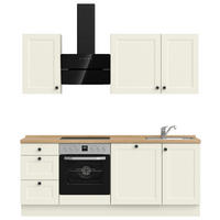 KÜCHENLEERBLOCK 210 cm   in Weiß, Eichefarben  - Eichefarben/Schwarz, MODERN, Holzwerkstoff/Metall (210cm) - Nobilia