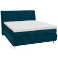 BOXSPRINGBETT 180/200 cm  in Petrol  - Petrol/Schwarz, KONVENTIONELL, Textil/Metall (180/200cm) - Dieter Knoll