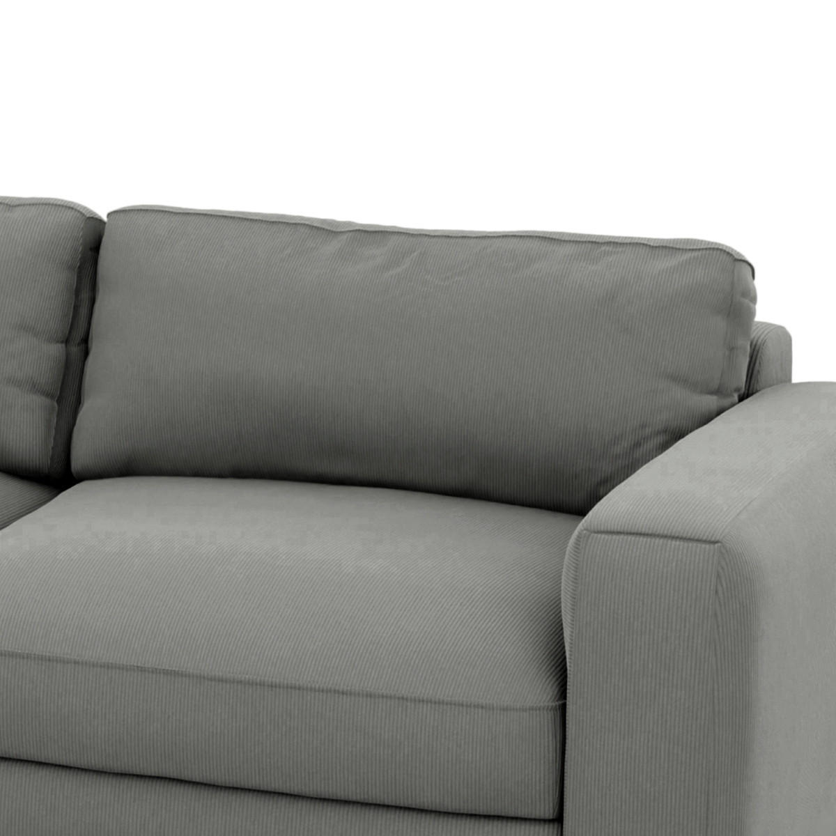 ECKSOFA in Cord Dunkelgrau  - Dunkelgrau/Schwarz, Modern, Textil (176/84/303cm) - Trendmanufaktur