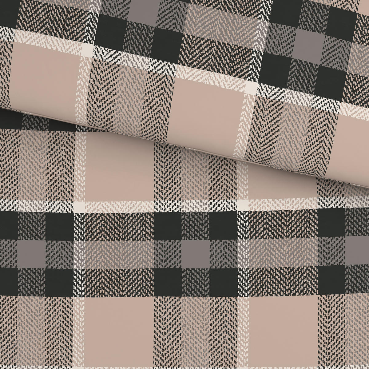BETTWÄSCHE 2-teilig Flanell 155/220 cm  - Taupe/Anthrazit, Textil (155/220cm) - Novel