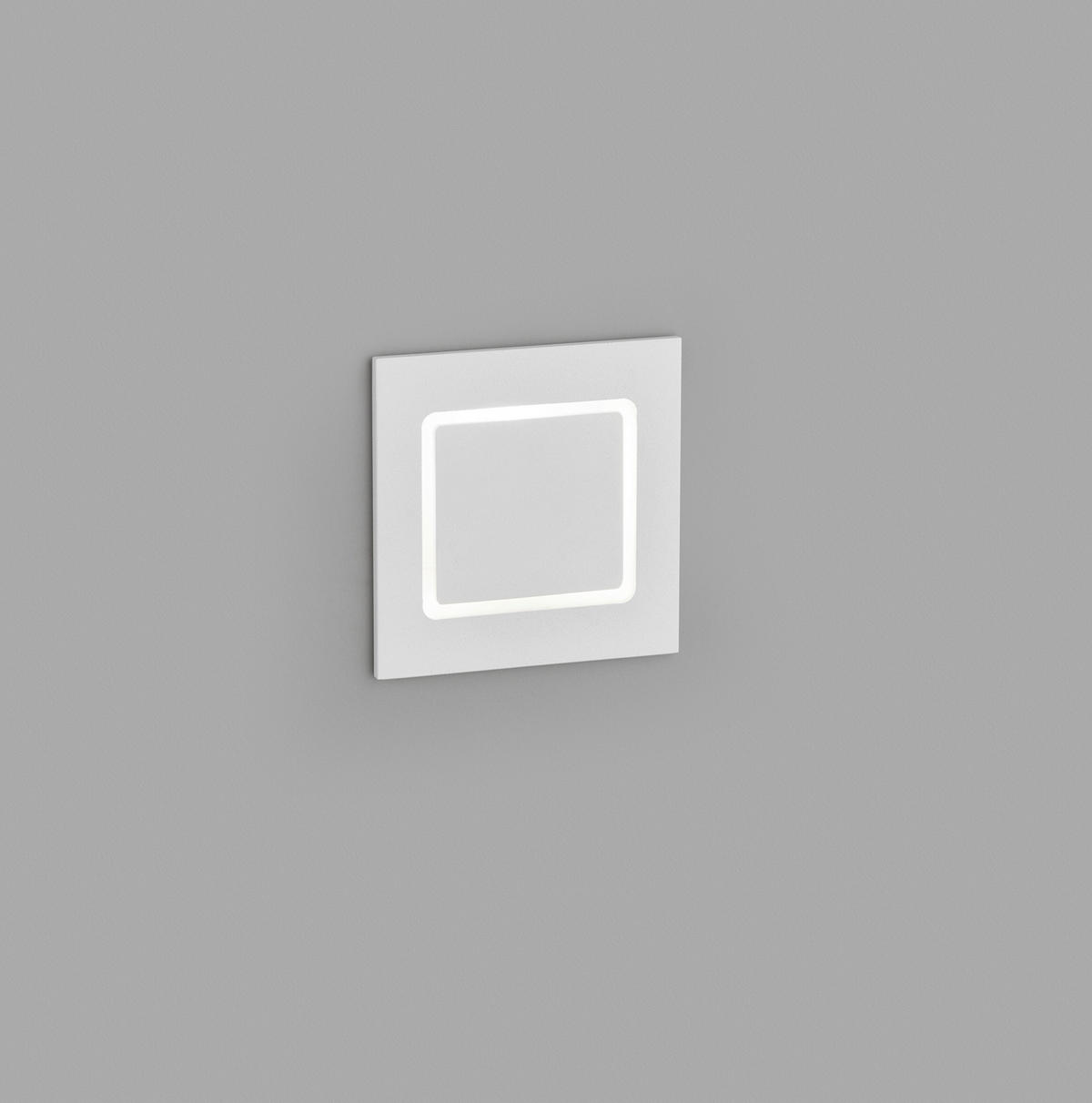 WANDEINBAULEUCHTE Sent 8,5/8,5/3,7 cm  - Weiß, Design, Metall (8,5/8,5/3,7cm) - Helestra