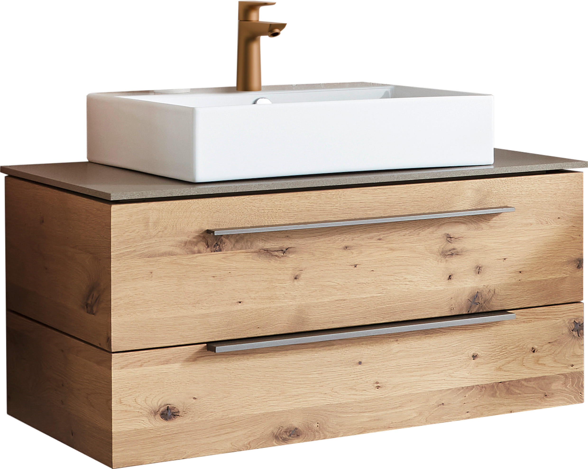 WASCHTISCHKOMBI 95,4 cm  - Fango/Eichefarben, MODERN, Holz/Keramik (95,4cm) - Valdera