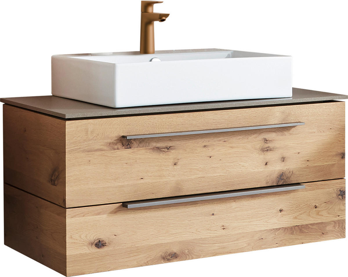 WASCHTISCHKOMBI 95,4 cm  - Fango/Eichefarben, MODERN, Holz/Keramik (95,4cm) - Valdera