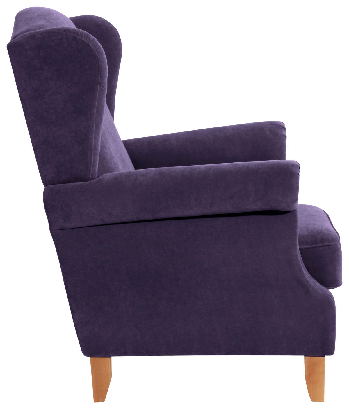OHRENSESSEL 88/108/84 cm  in Velours Violett  - Buchefarben/Violett, Design, Holz/Holzwerkstoff (88/108/84cm) - Max Winzer