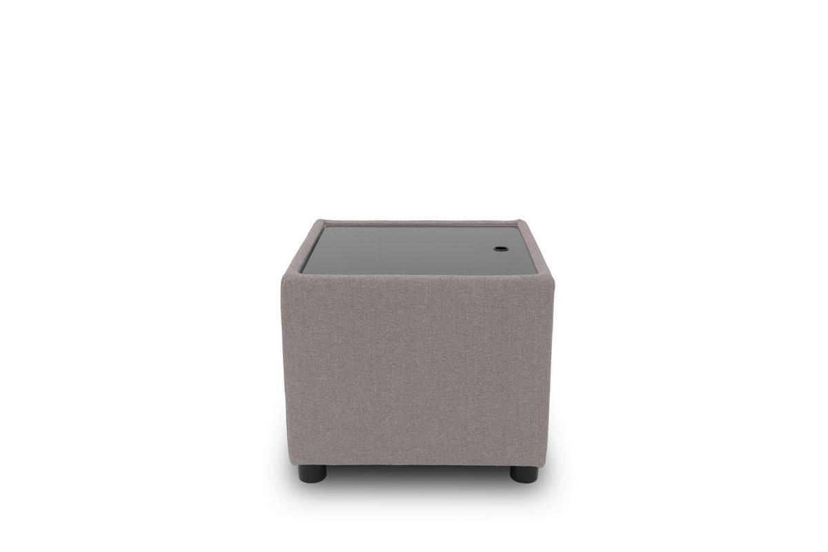 HOCKER Webstoff Hellgrau  - Hellgrau/Schwarz, Design, Kunststoff/Textil (45/47/45cm) - LOOKS by W.Joop