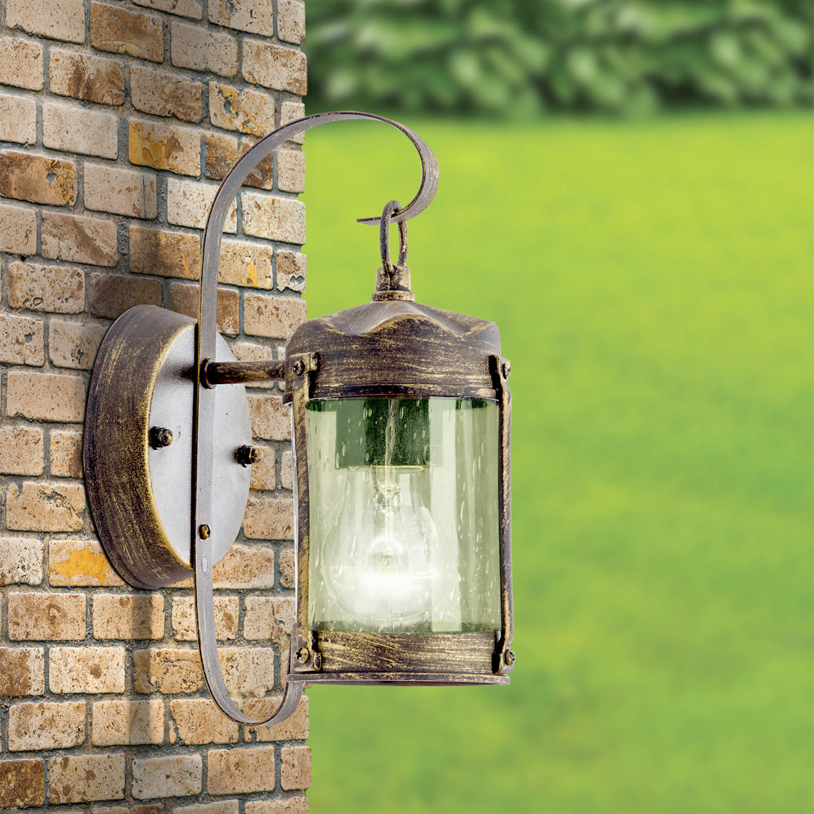 AUßENWANDLEUCHTE Taverna   - Schwarz, LIFESTYLE, Glas/Metall (12,5/26/17cm)