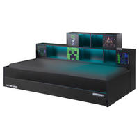 STAURAUMBETT 90/200 cm  in Anthrazit  - Anthrazit, MODERN, Holzwerkstoff (90/200cm) - Minecraft