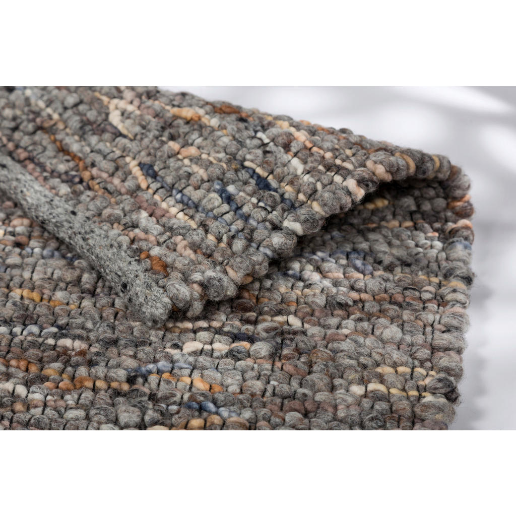 Thumbnail - Schöner Wohnen Handwebteppich Odelia, Grau, Mehrfarbig, Textil, Uni, rechteckig, 170x240 cm, für Fußbodenheizung geeigne...