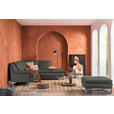 ECKSOFA Grün Echtleder  - Chromfarben/Grün, Design, Leder/Metall (242/224cm) - Novel