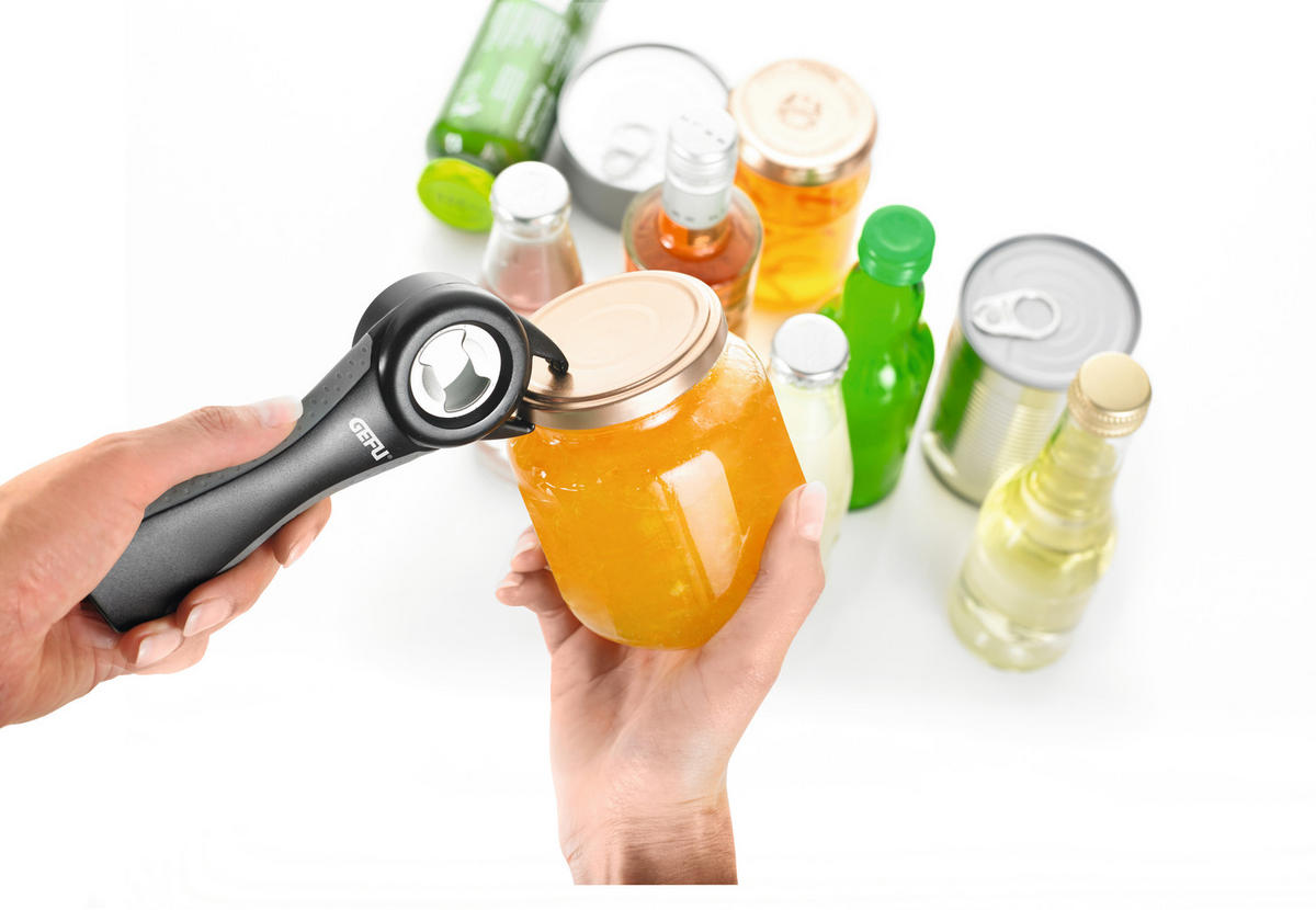 MULTIFUNKČNÝ OTVÁRAČ - svetlosivá/tmavosivá, Basics, plast - Gefu