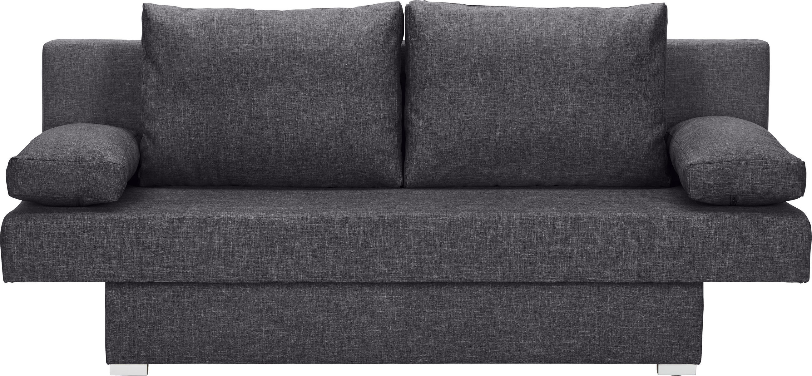 SCHLAFSOFA Webstoff Dunkelgrau  - Dunkelgrau/Alufarben, Design, Kunststoff/Textil (190/74-86/80cm) - Carryhome