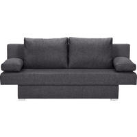 SCHLAFSOFA Webstoff Dunkelgrau  - Dunkelgrau/Alufarben, Design, Kunststoff/Textil (190/74-86/80cm) - Carryhome