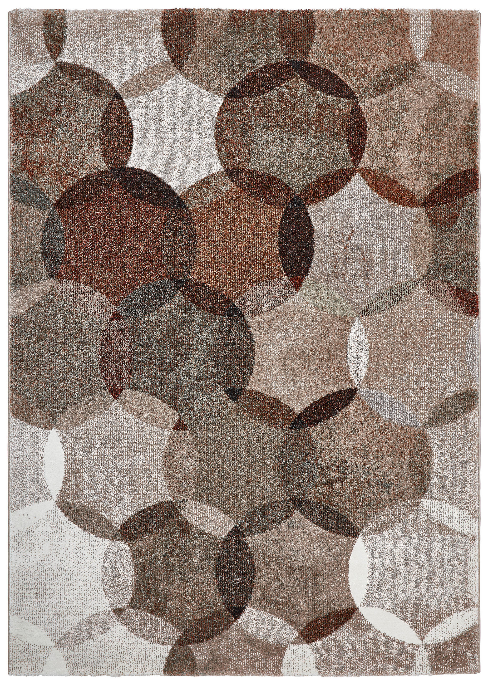 Webteppich Beige/Braun Graphik Modernina 133x200 cm