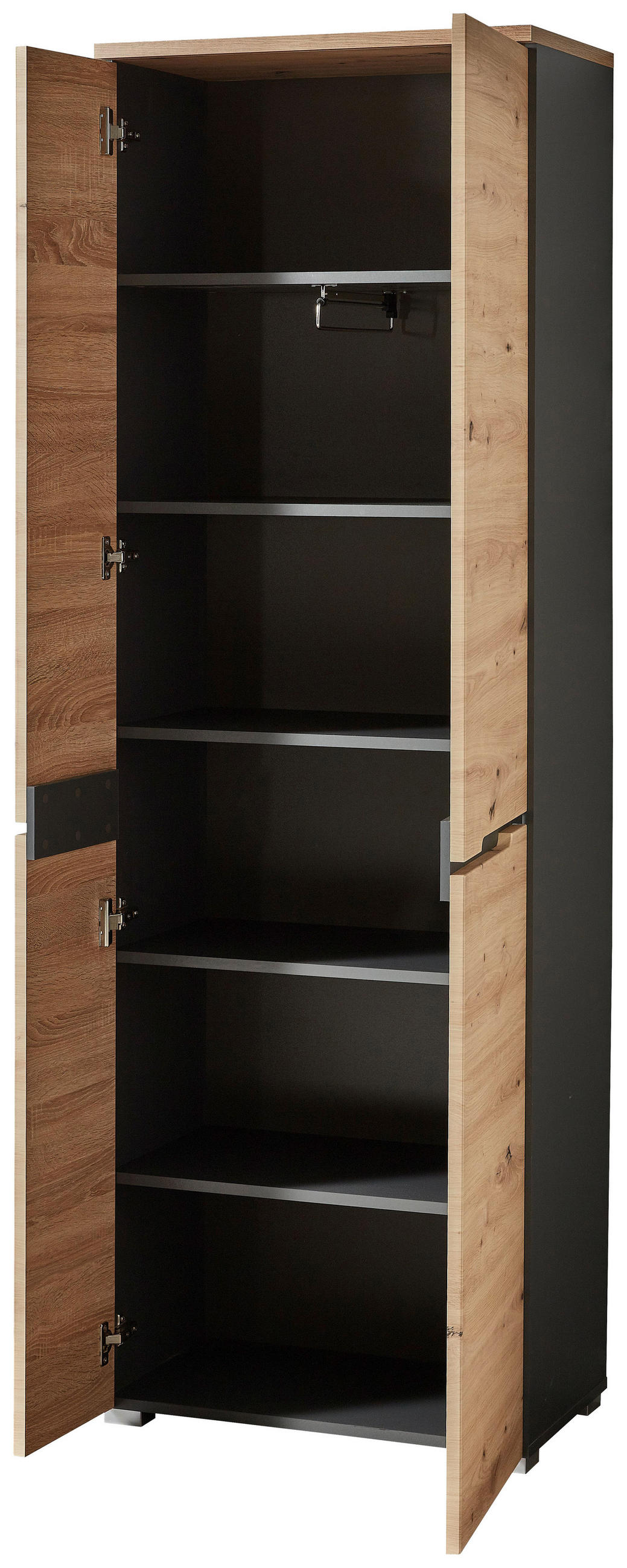 GARDEROBENSCHRANK  in 65/198/38 cm  - Graphitfarben/Eiche Artisan, Design, Holzwerkstoff (65/198/38cm) - Voleo
