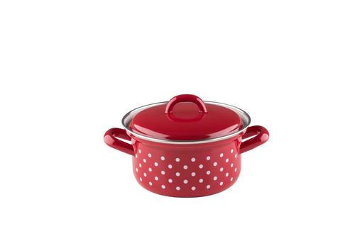 POSODA ZA KUHANJE  Pünktchen Rot  0.75 l  kovina  14 cm  - rdeča/bela, Trendi, kovina (14cm) - Riess