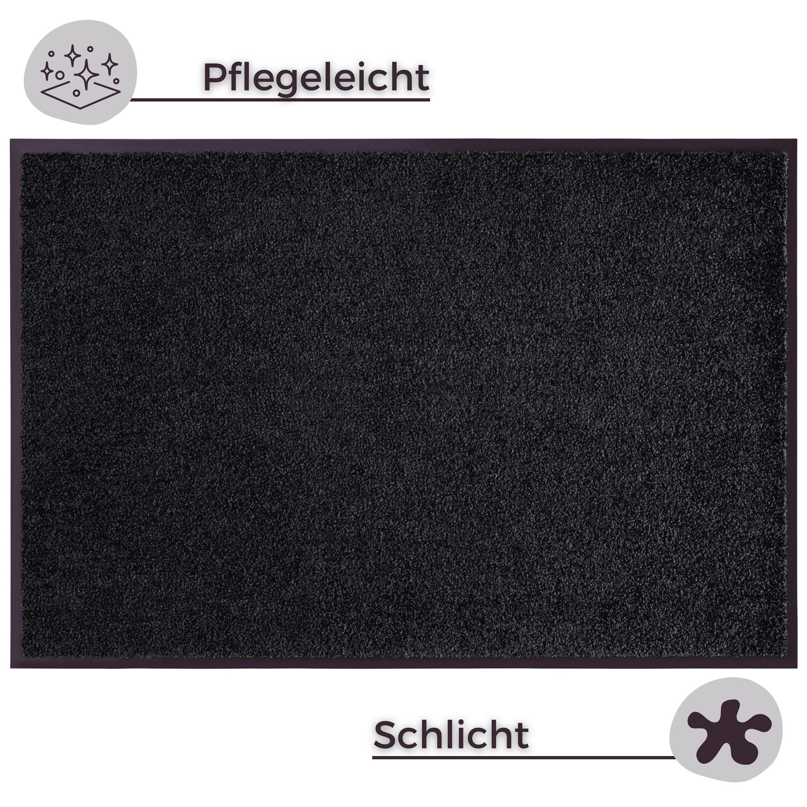 SCHMUTZFANGMATTE  40/60 cm  Schwarz  - Schwarz, Basics, Kunststoff/Textil (40/60cm)